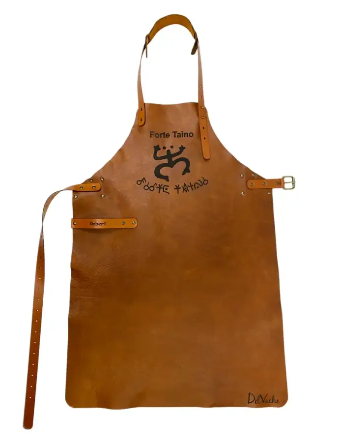 tablier en cuir personnalisé "forte taino"