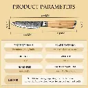 Couteau d’Office – Acier damassé 67 couches avec noyau AUS-10 – Manche élégant en bois d’olivier – Tranchant rasoir, dureté 60±2 HRC – Design ergonomique et haut de gamme