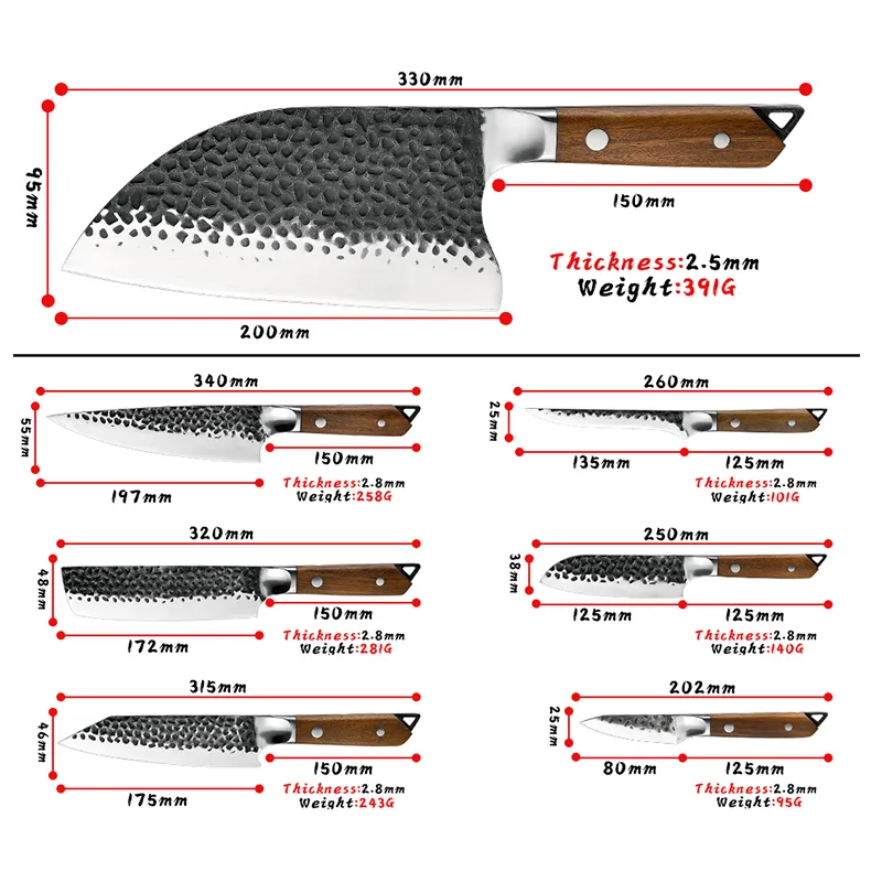 Set de 7 Couteaux BBQ japonais