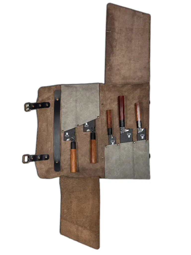 Leather Knife Roll for 3 Knives