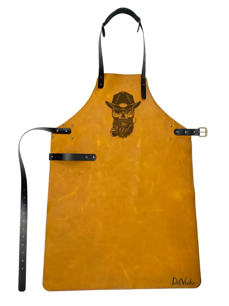 PERSONALIZED LEATHER APRON – SKULL – CLASSIC MODEL