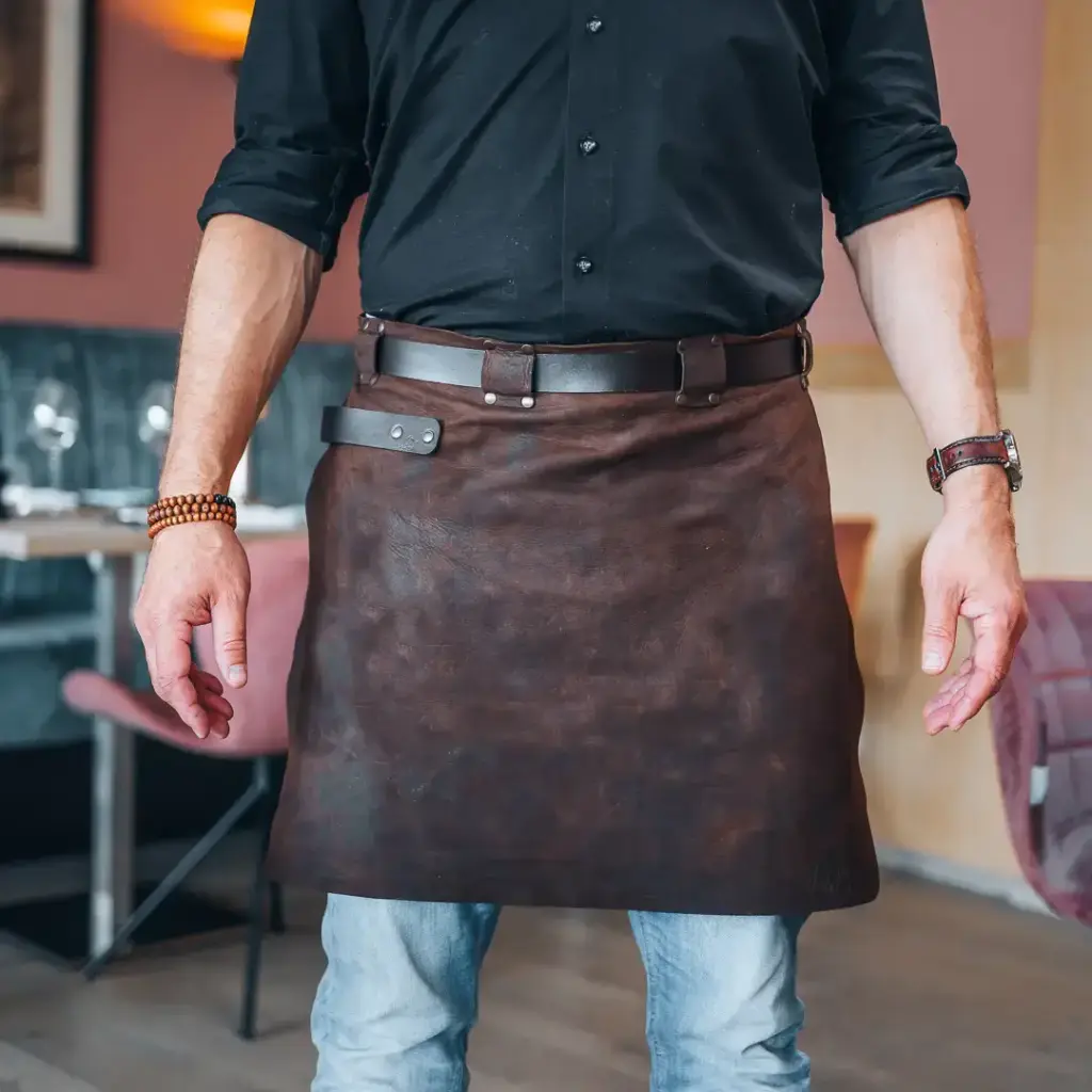 TABLIER SERVEUR en cuir de qualité - Avec ou sans poche - Personnalisation avec votre logo possible