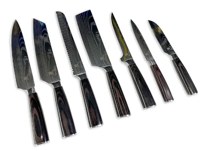 Set of 7 Japanese Kitchen Knives