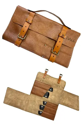Pochette pour 5 Couteaux de cuisine en Cuir