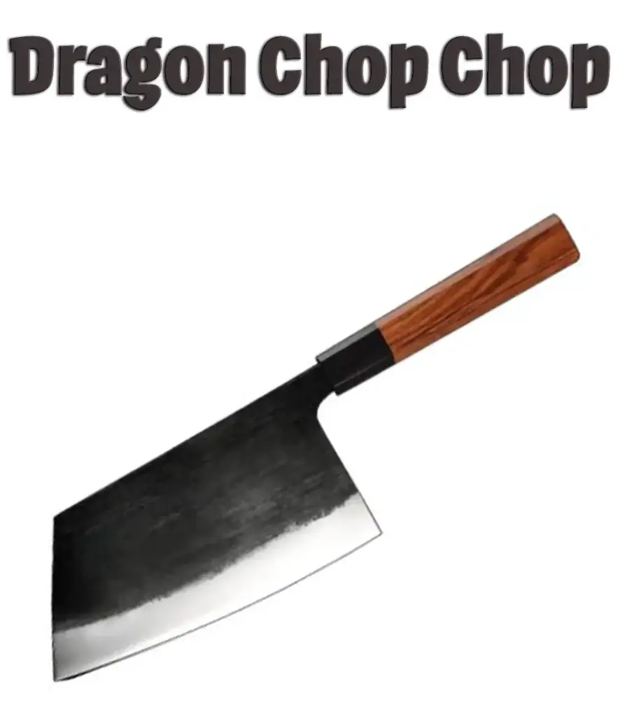 [KN-COOL-DRAGONCC] Dragon Chop Chop – Couteau Couperet 18 cm (lame) | Lame en Acier Carbone avec Revêtement Noir & Manche en Bois de Rose – Pour une Découpe Puissante et un Style Inarrêtable