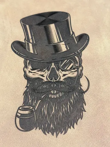 TABLIER EN CUIR PERSONNALISÉ – TÊTE DE MORT – MODÈLE CLASSIQUE